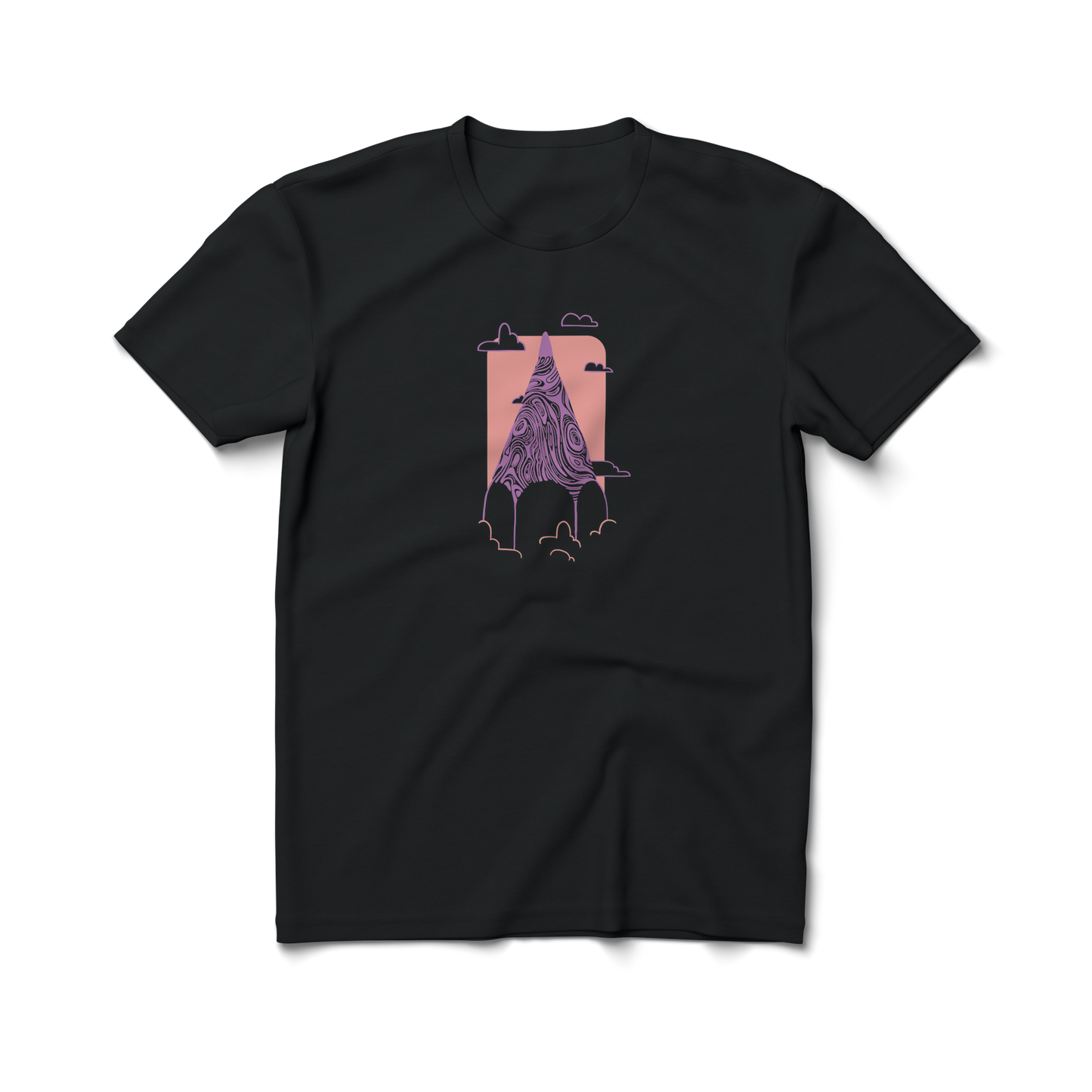 Mt Pencil T-Shirt (lilac) – Soft Cotton Tee with Clouds