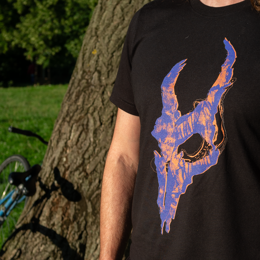 Skull - Purple & Orange - Premium Unisex Crewneck T-shirt
