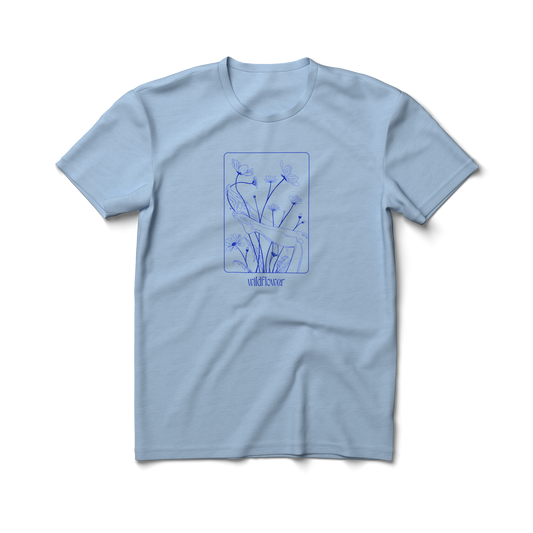 Wildflower (cobalt) - Crewneck T-shirt