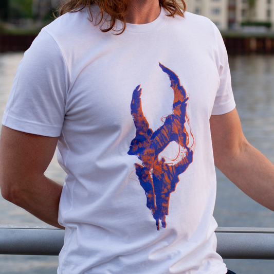Skull - Purple & Orange - Premium Unisex Crewneck T-shirt
