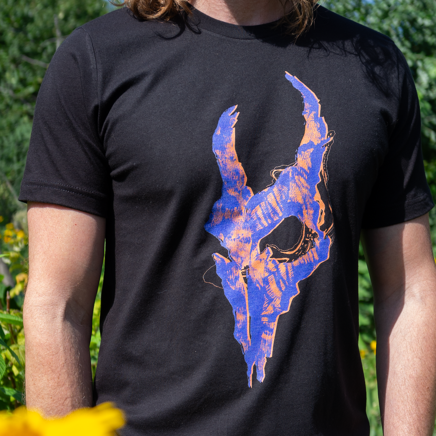 Skull - Purple & Orange - Premium Unisex Crewneck T-shirt