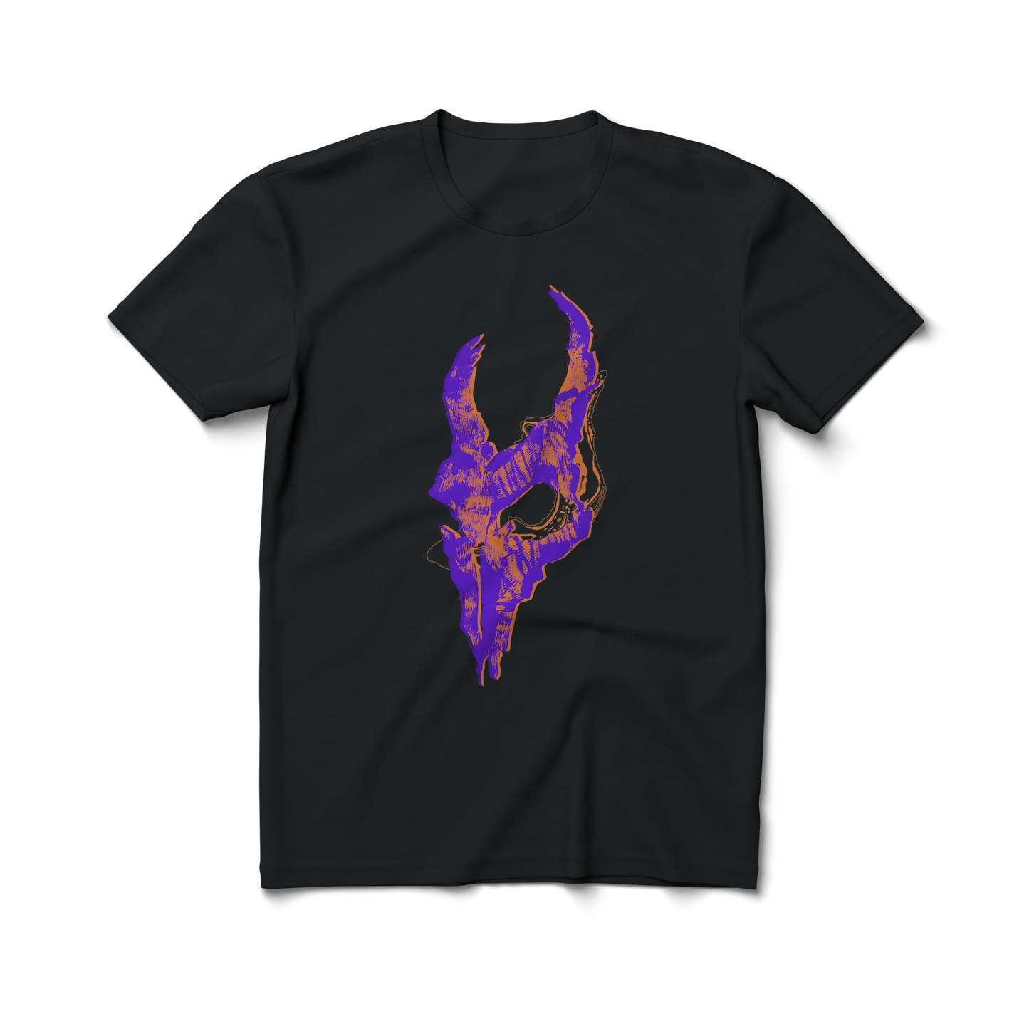 Skull - Purple & Orange - Premium Unisex Crewneck T-shirt