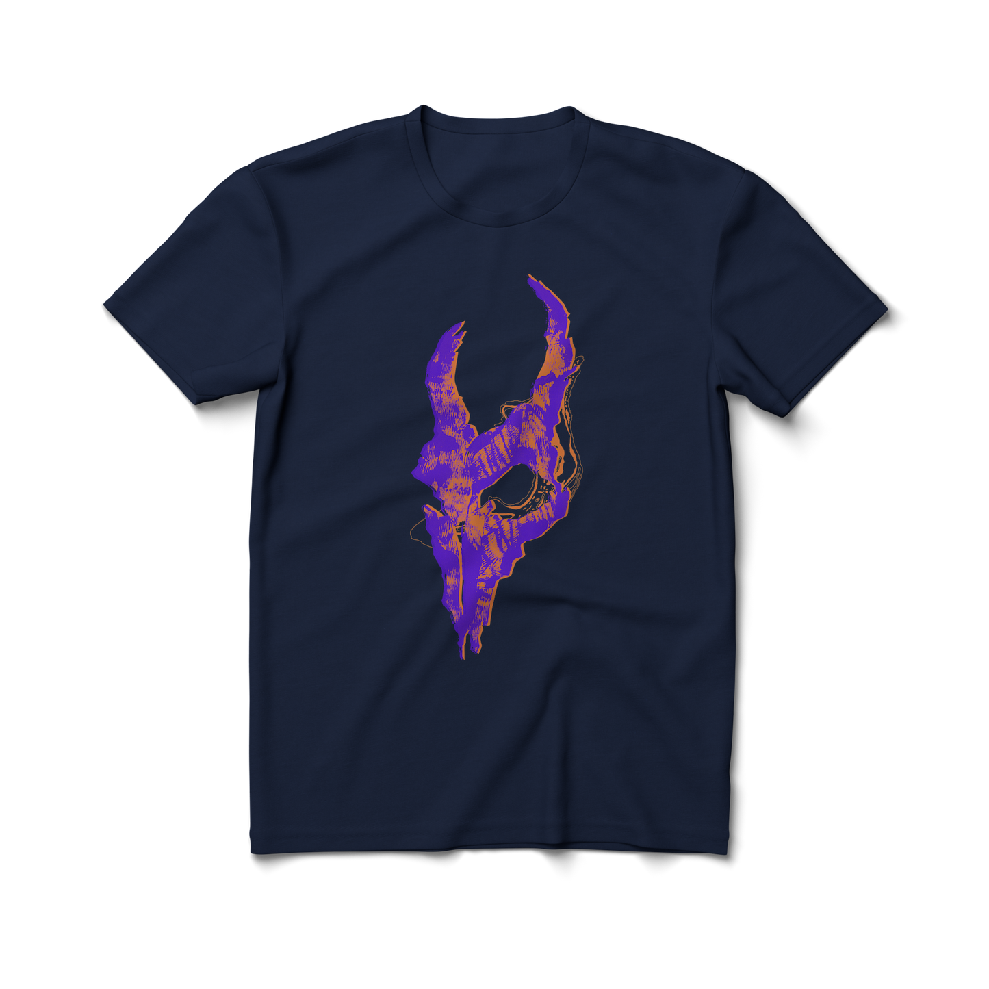 Skull - Purple & Orange - Premium Unisex Crewneck T-shirt