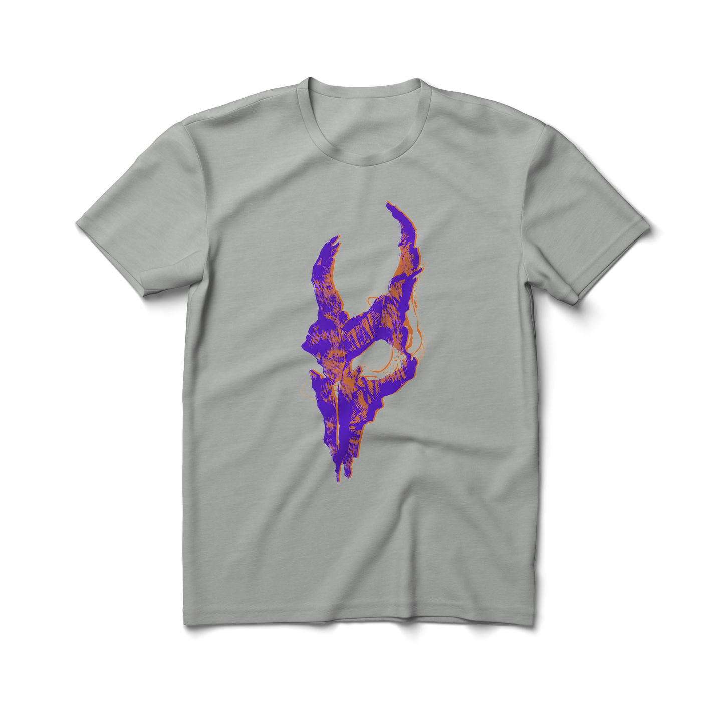 Skull - Purple & Orange - Premium Unisex Crewneck T-shirt