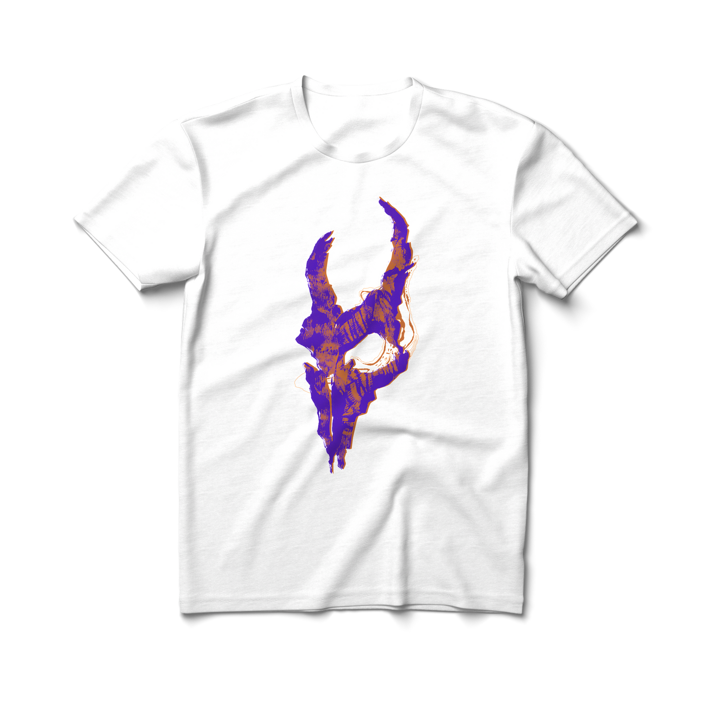 Skull - Purple & Orange - Premium Unisex Crewneck T-shirt