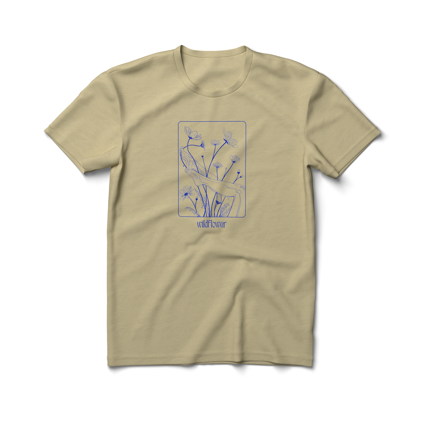 Wildflower (cobalt) - Crewneck T-shirt