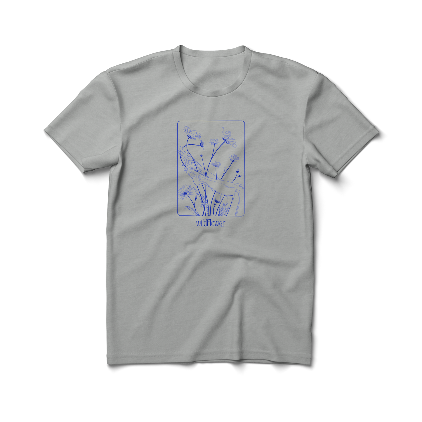 Wildflower (cobalt) - Crewneck T-shirt