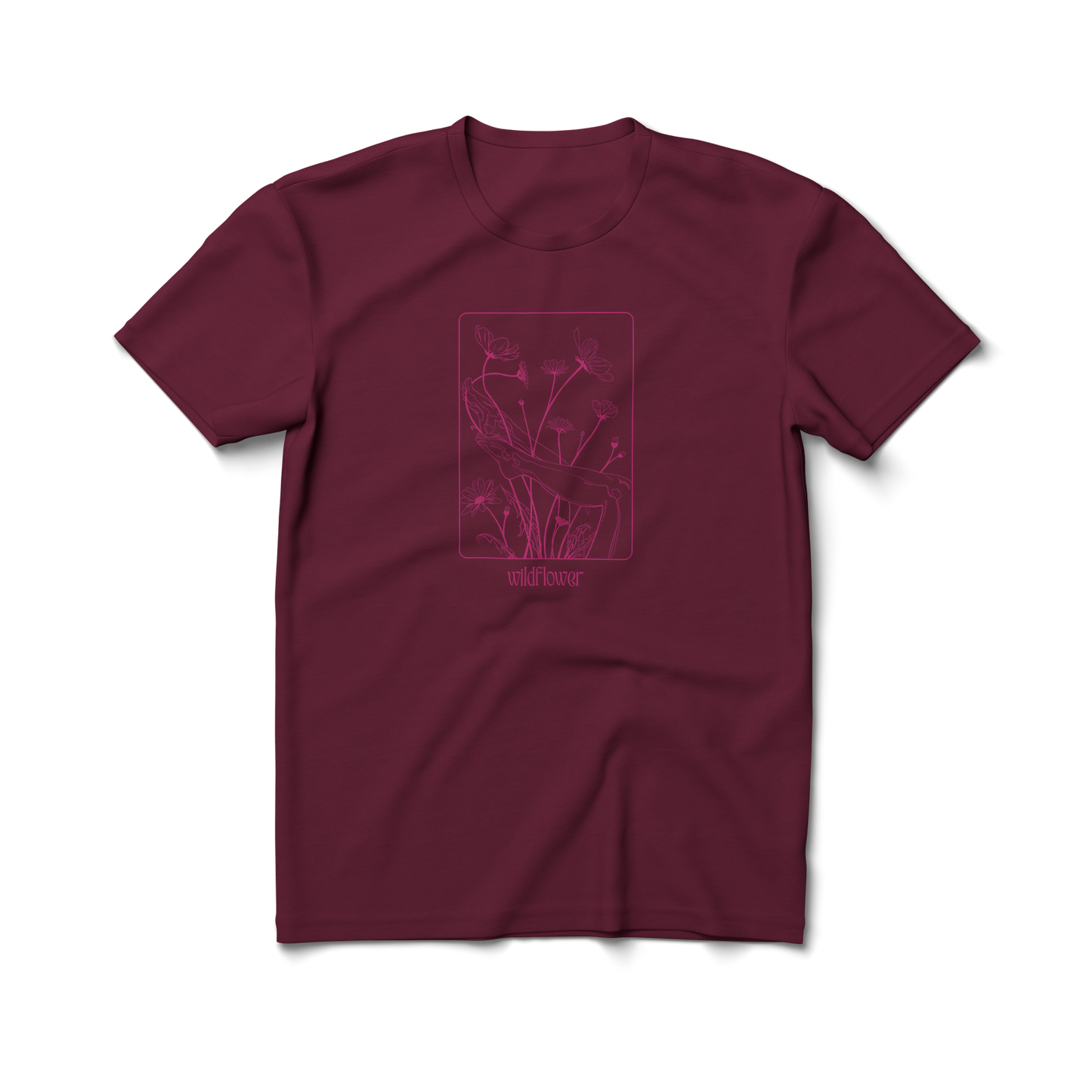 Wildflower (fuchsia) - Crewneck T-shirt
